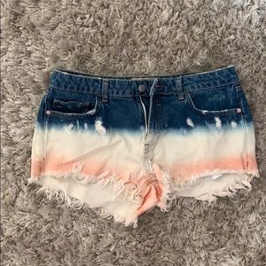 Free People Tye Die Cutoff Jean Shorts